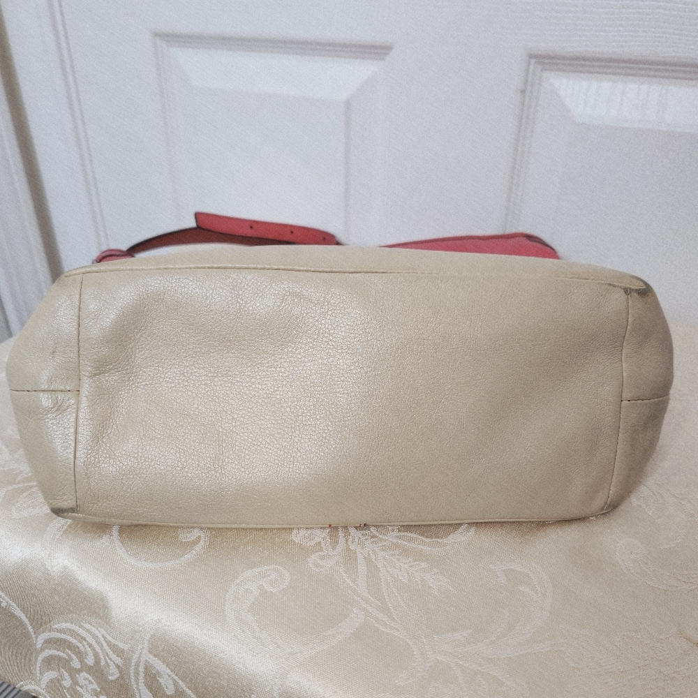 Coach Hampton Coral Pink Leather Shoulder Crossbody Bag Purse 19393 - Picture 11 of 16
